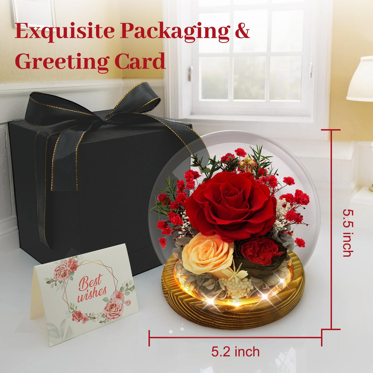 DAKEYUN forever flower gift box, ready to gift for a special occasion.