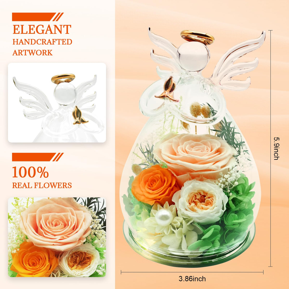 DAKEYUN forever rose in a glass dome showing lasting color