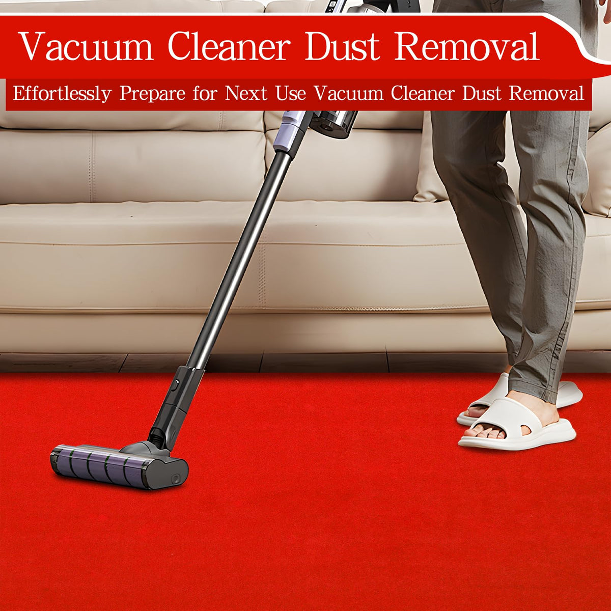 DAKKIONY red carpet with non-slip rubber backing for secure placement.