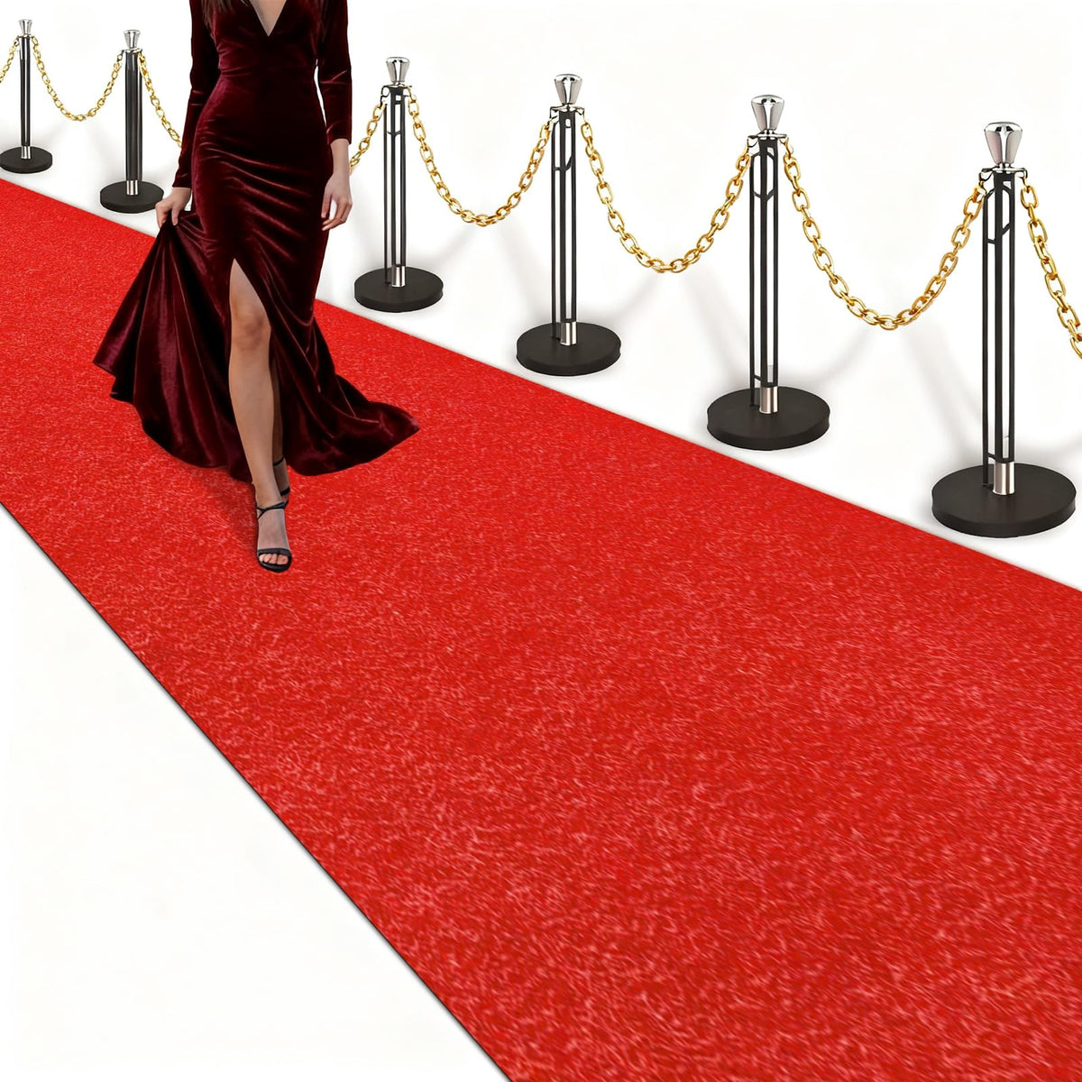 DAKKIONY red carpet runner 3x10 ft adds Hollywood glamour to entrances.