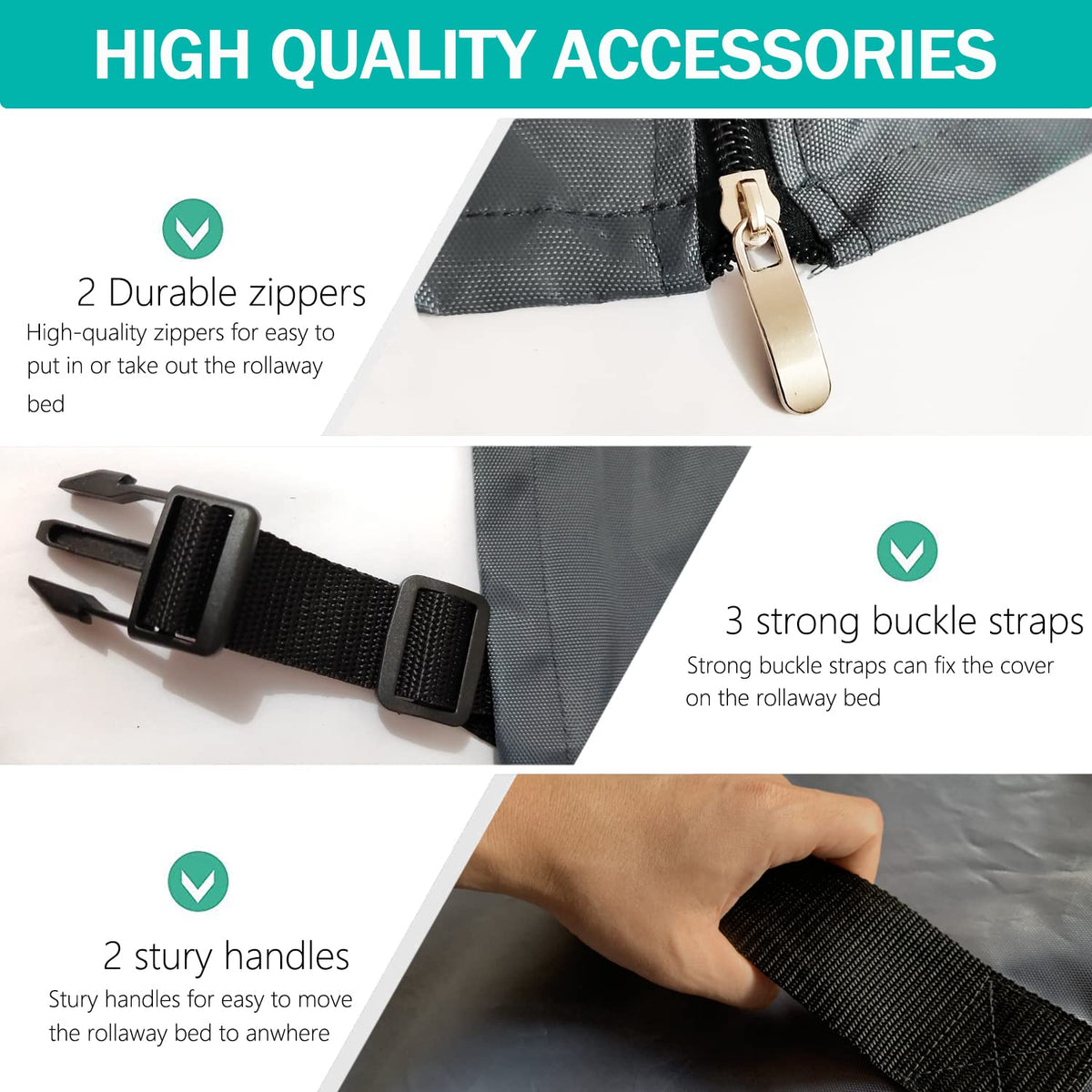Dalema Rollaway Bed Cover protects against dust and pet hair during storage.