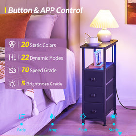 DALEMHOME nightstand with smart LED lighting for ambient mood and convenience.