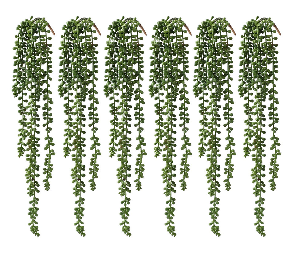 Dallisten artificial succulents hanging 6-pcs provide durable wall decor with lifelike greenery.