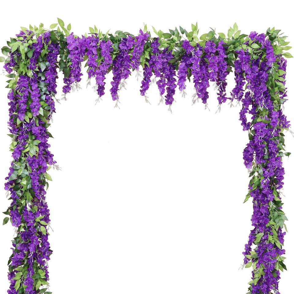 Dallisten Wisteria garland, 2pc purple flowers, creates elegant bedroom ambiance