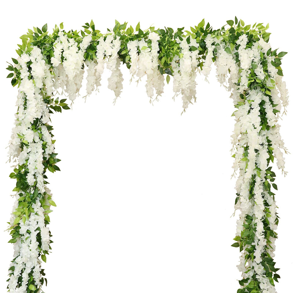 Dallisten Wisteria garland, 7.2ft length, lush blooms for elegant wedding decor.