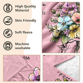 Damaigiift floral scripture blanket ideal for baptisms and religious occasions