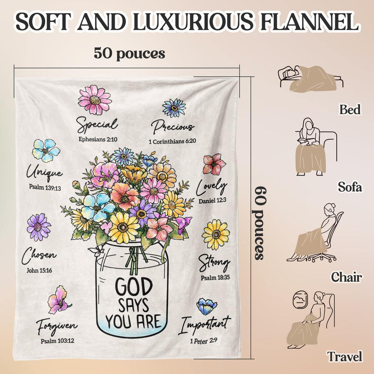 Damaigiift cashmere-soft blanket delivering plush comfort and durability