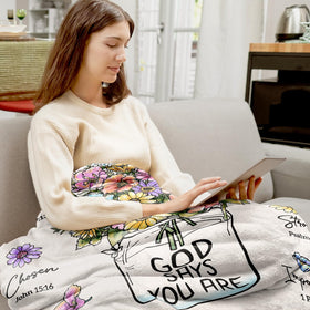 Damaigiift soft-throw blanket featuring 12 flowers for heartful reflection