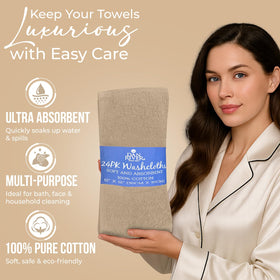 DAN RIVER absorbent face cloth highlights sturdy weave for cleansing.