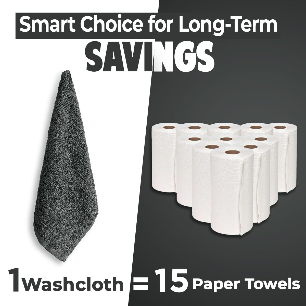 Compact DAN RIVER washcloths ideal for travel or home use.