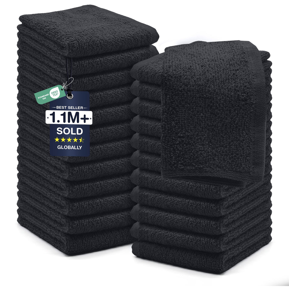 DAN RIVER charcoal wash cloths in 12x12 format, ultra-soft and highly absorbent for daily use.