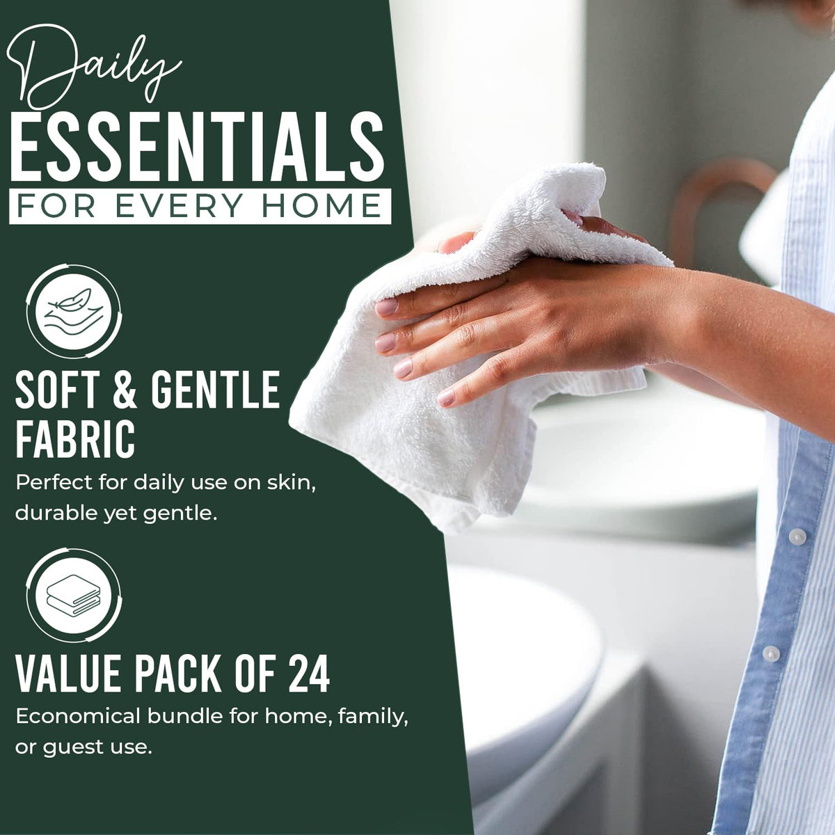 DAN RIVER wash cloths ideal for gym or travel use, quick-dry.