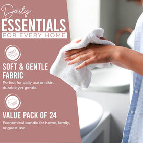 DAN RIVER wash cloths quick-dry fabric ideal for busy bathrooms and travel.