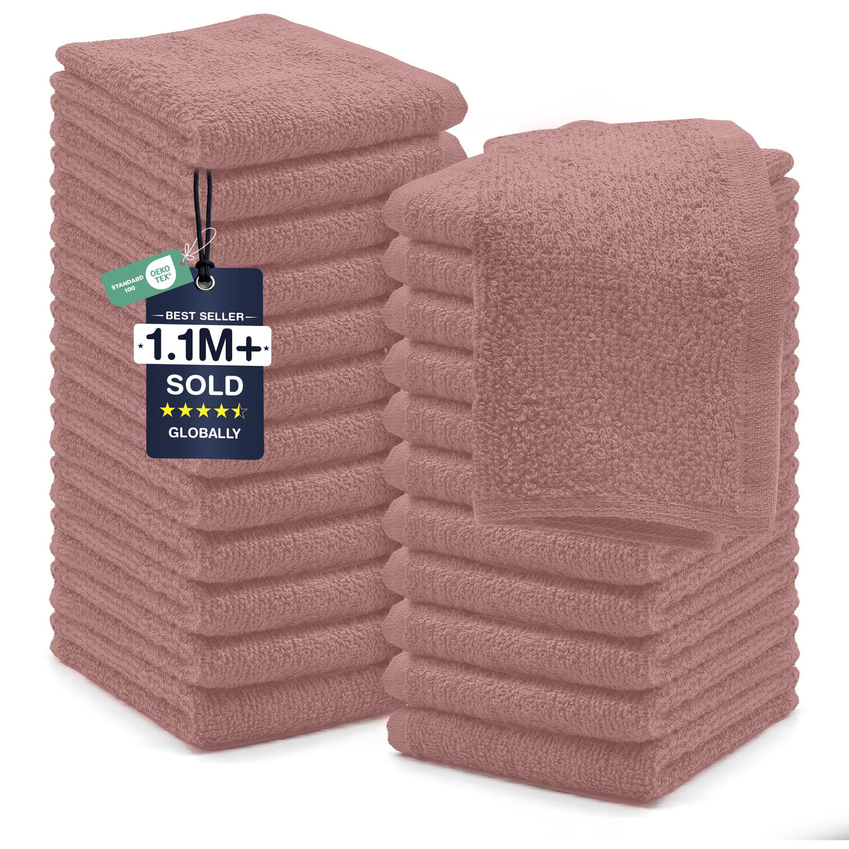 DAN RIVER wash cloths dusty pink offer soft, ultra-absorbent warmth for daily skincare.