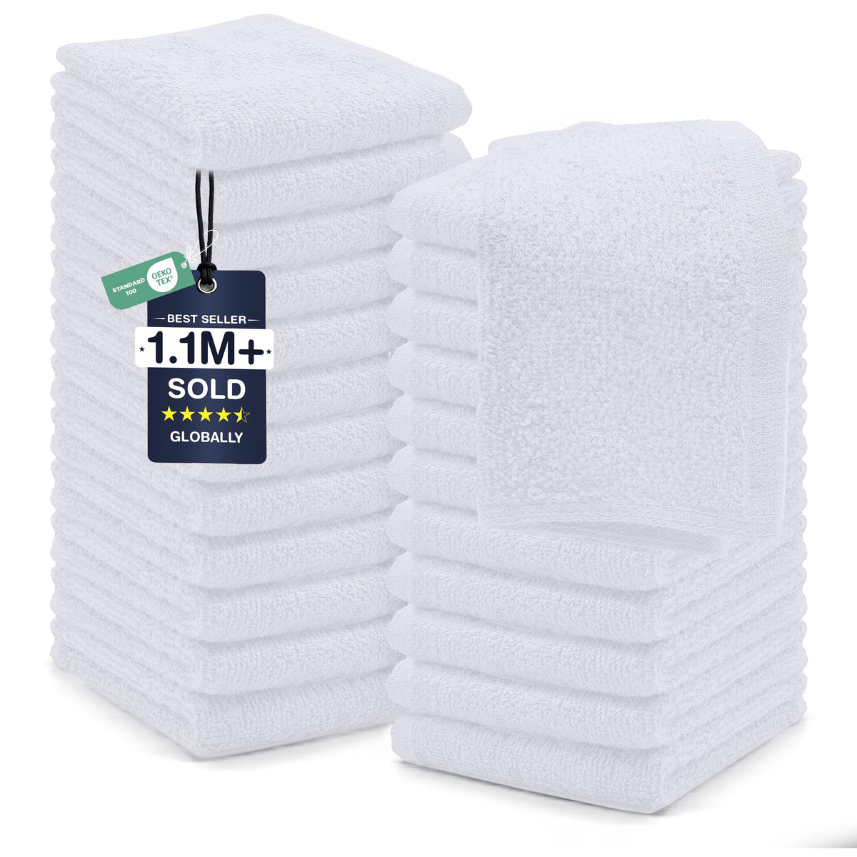 DAN RIVER wash cloths with soft flannel finish ideal for facial cleansing
