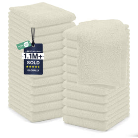 DAN RIVER washcloth in ivory showing plush absorbent fabric for daily shower use