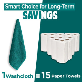 DAN RIVER wash cloths — 12x12 inch size fits standard sinks.