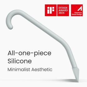 Dancemoon JustHang ergonomic handle emphasizes a non-slip grip on wet surfaces.