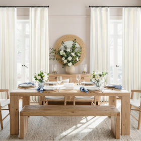 DANCURTON light-filtering curtains soften sunlight while preserving indoor privacy.