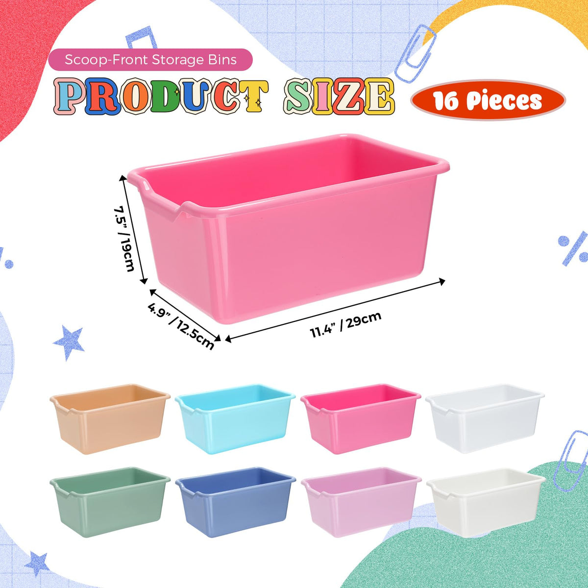 Dandat stackable book bins organize classrooms with a tidy, space-saving design.