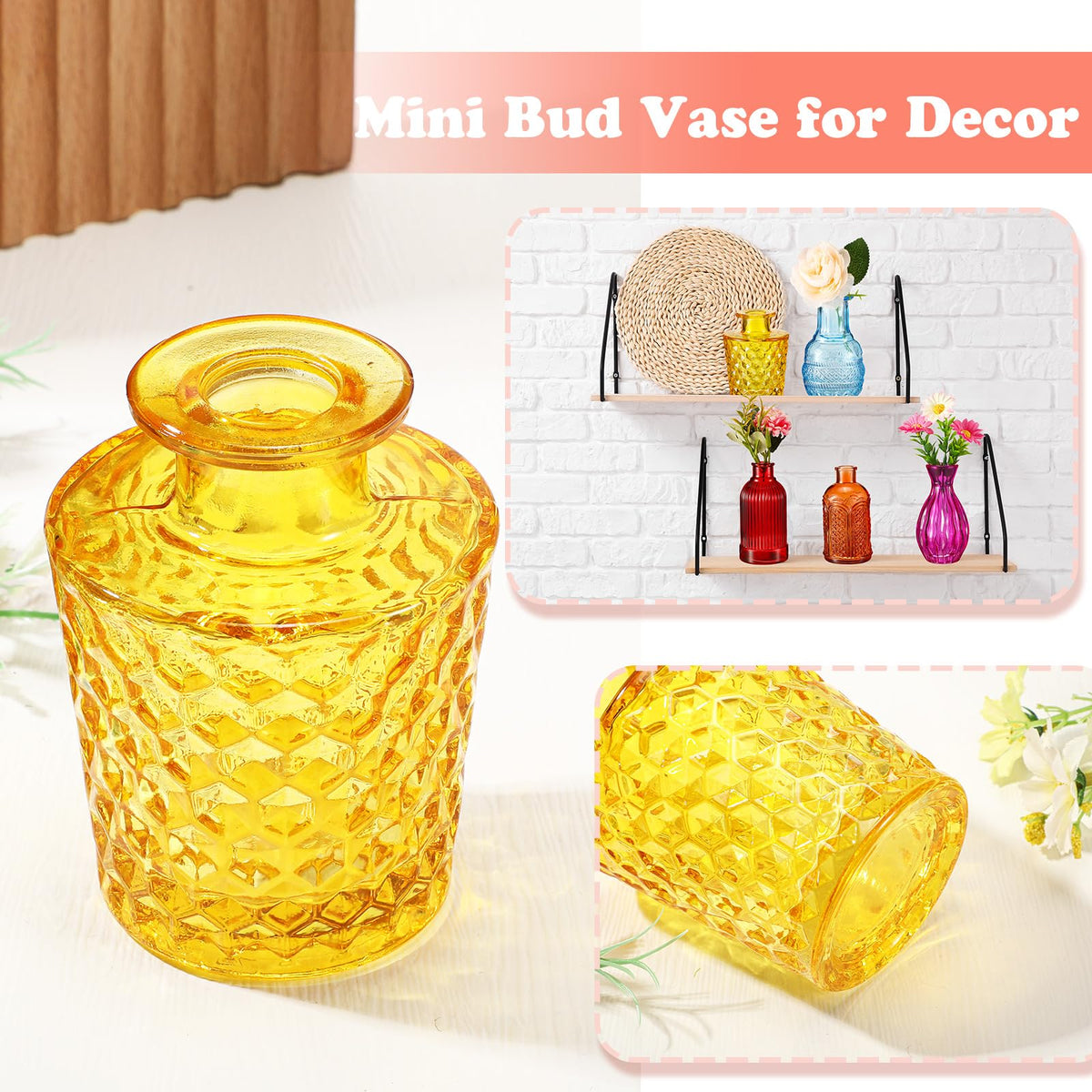 Dandat mixed-size bud vases suitable for roses and wildflowers.