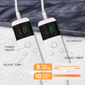 DANENOSA electric blanket queen auto shut-off supports safe, worry-free use.