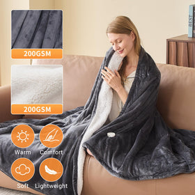 DANENOSA electric blanket queen interior sherpa provides plush insulation.