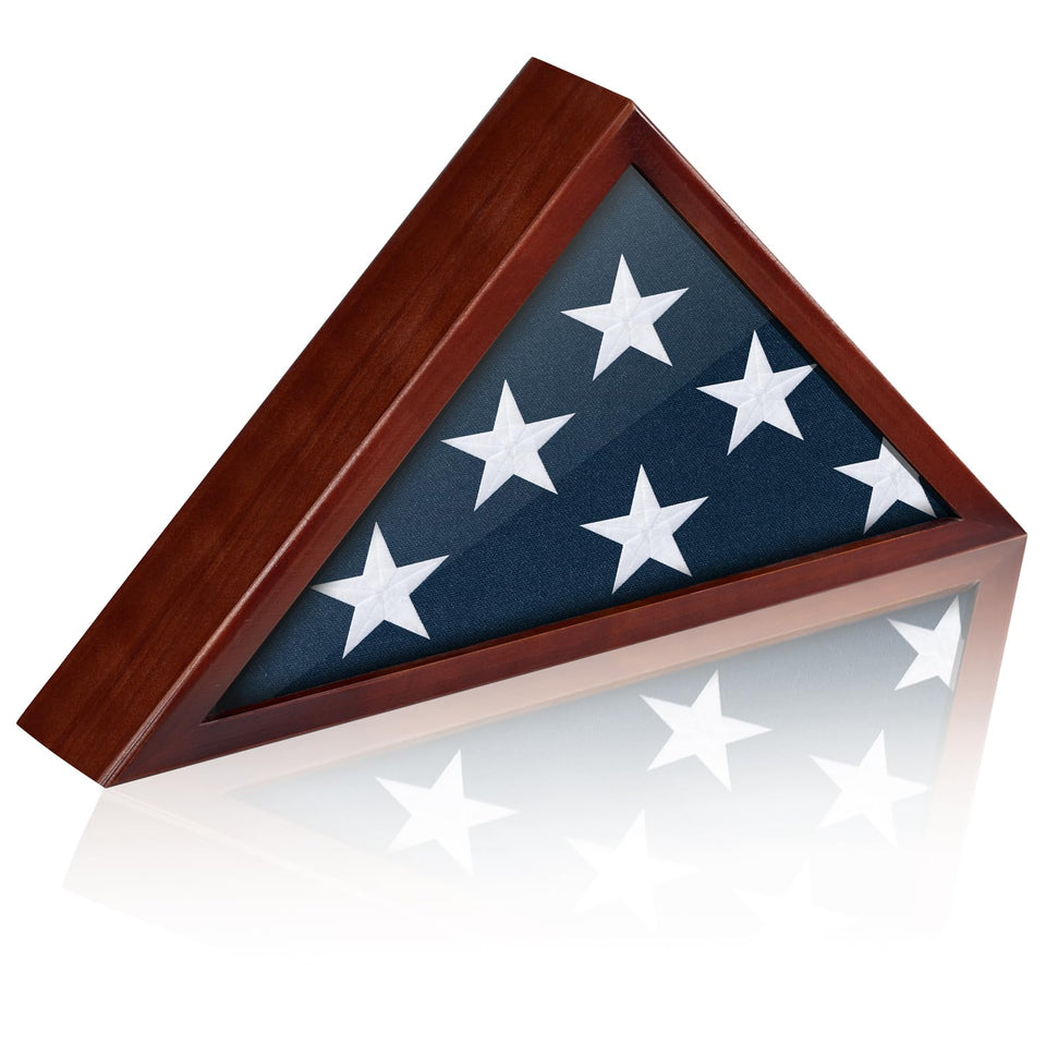 DANF FLAG triangle-design burial flag display case for dignified memorials