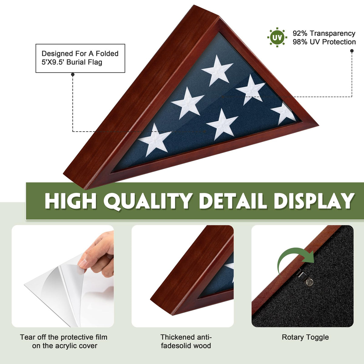 DANF FLAG wall-mounted display case for simple home tribute
