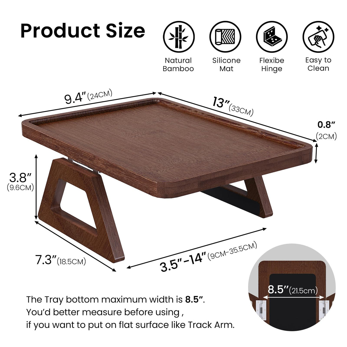 Danfoxer tray keeps essentials like remotes within arm's reach.