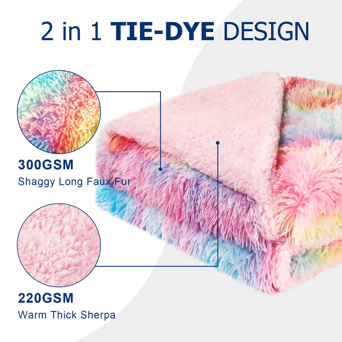 Close-up shows long hair faux fur texture for plush softness.