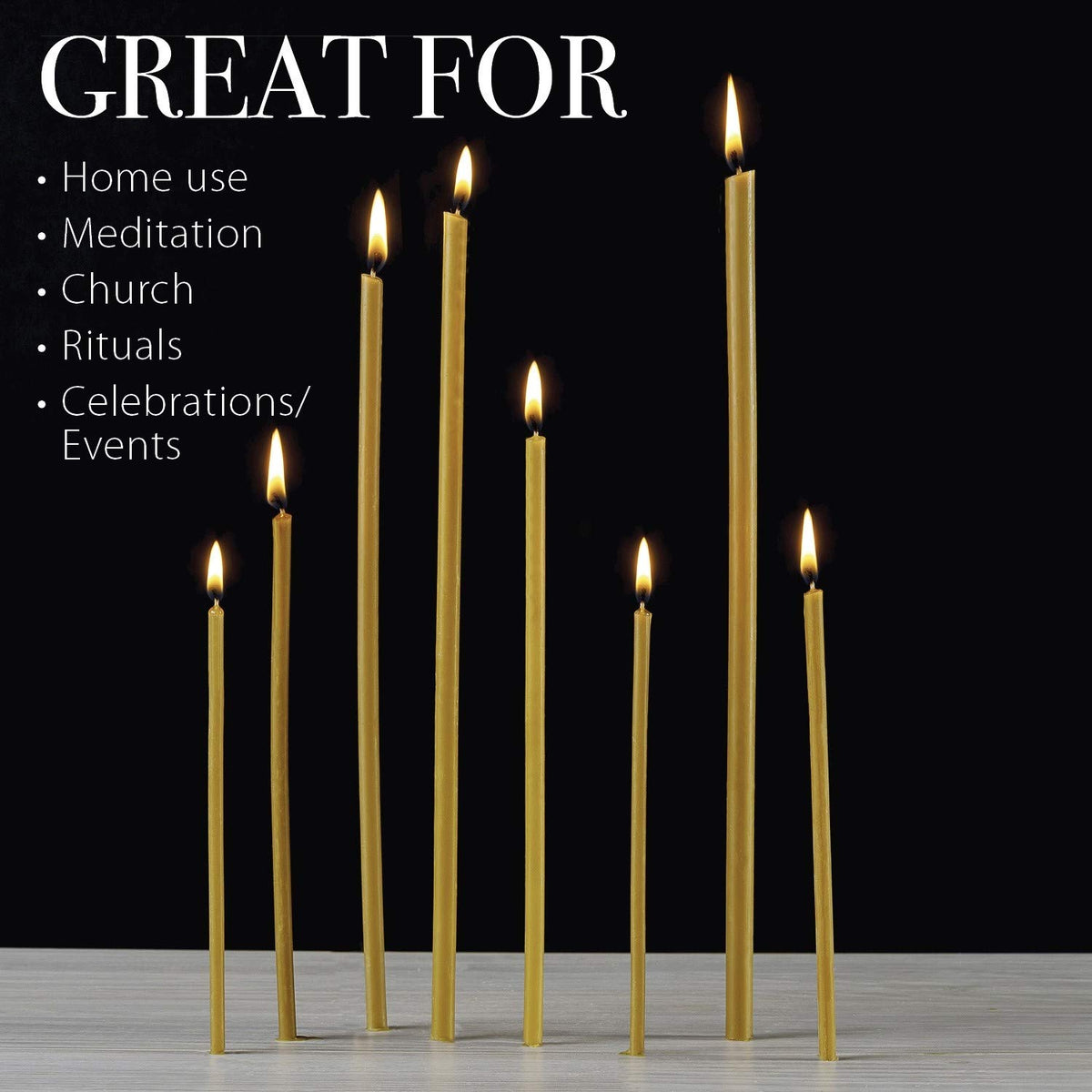 Danilovo zero-lead beeswax taper candles with cotton wicks