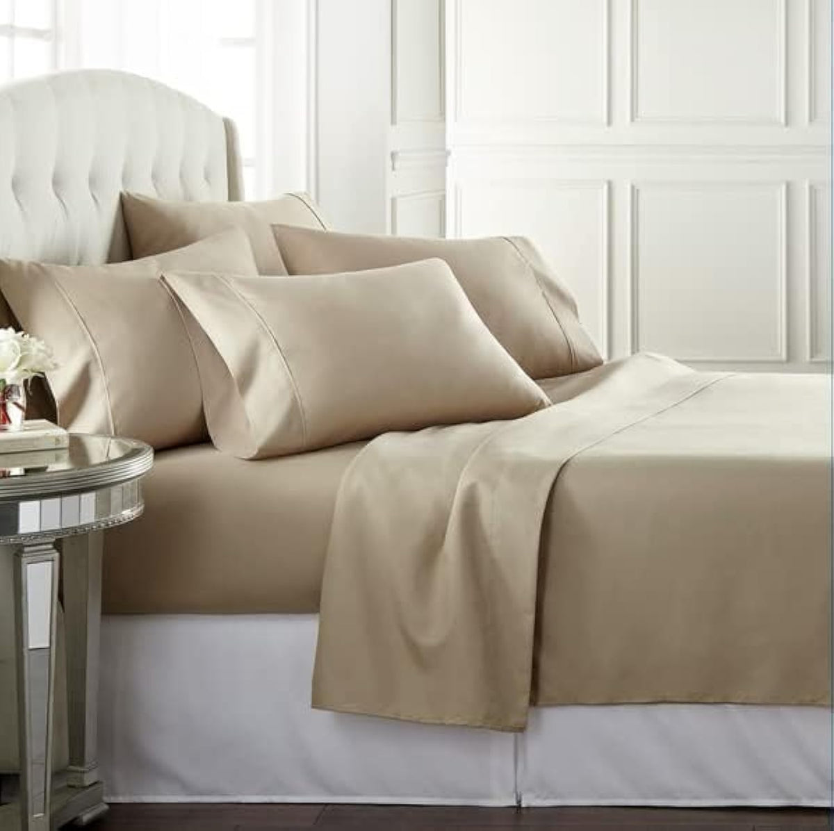 Danjor Linens queen size bed sheet set with soft brushed microfiber for lasting comfort.
