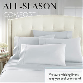 Danjor Linens 6-piece set in ice blue for easy guest-ready bedding
