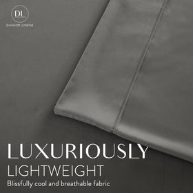 Danjor Linens king fitted-sheet features deep pockets for secure mattress fit.