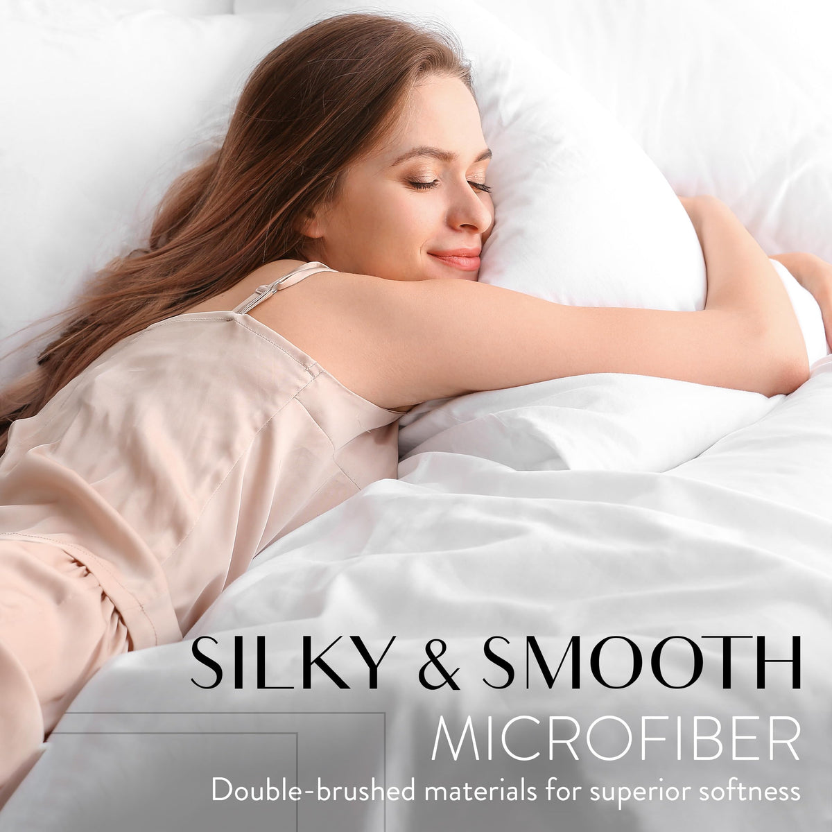 Danjor Linens four pillowcases pack offering complete headboard comfort and convenience.