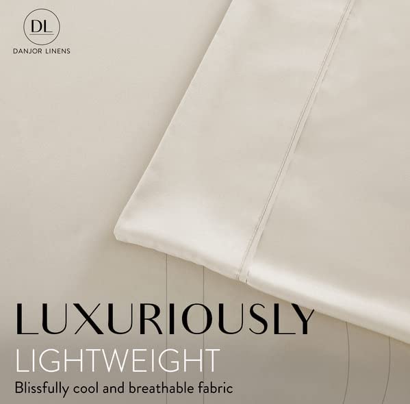 Danjor Linens queen cream pillowcases arranged for bedding completeness