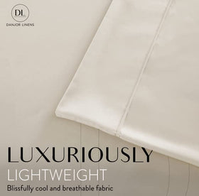 Danjor Linens queen cream pillowcases arranged for bedding completeness