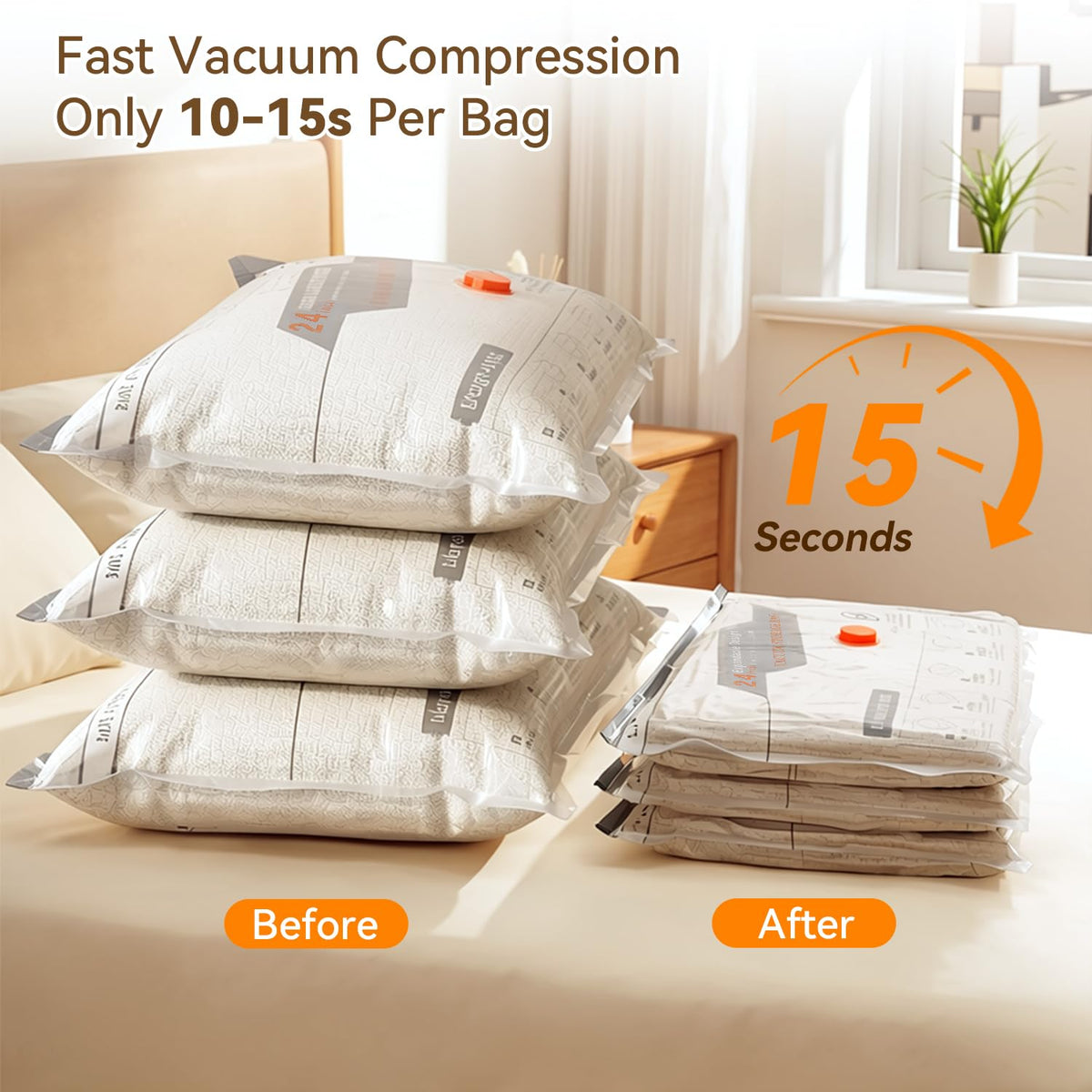 DANNARY vacuum compression reaches fast -4000Pa for efficient travel packing.