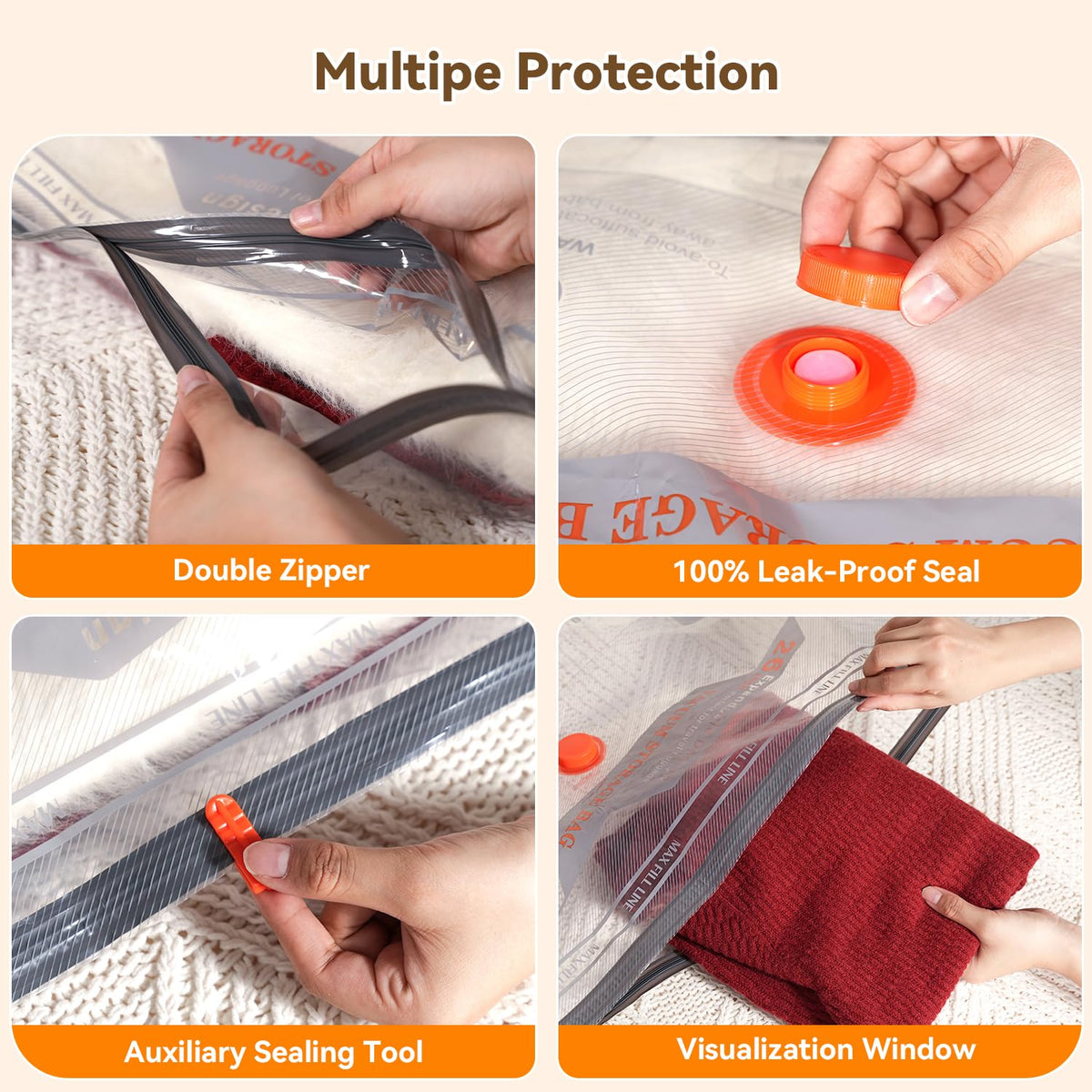 DANNARY three-size set reduces volume by up to 80% for easy packing.