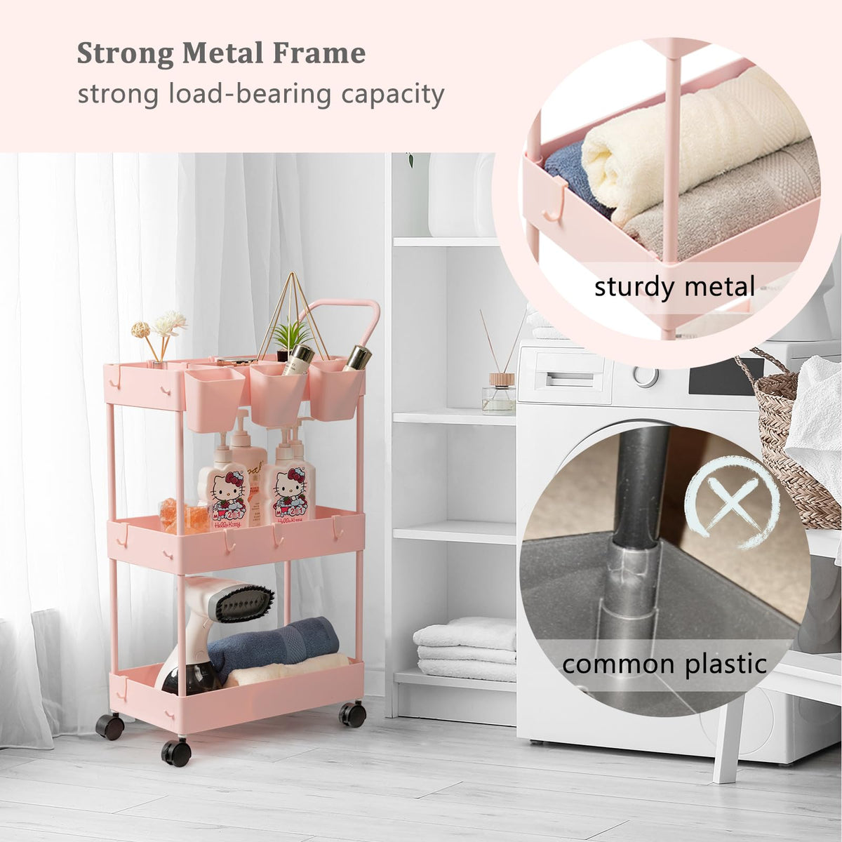 Danpinera 4 dividers help you organize items with adjustable shelves.