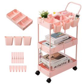 Danpinera slim storage cart 3-tier narrow rolling for compact spaces, ideal beside washer.