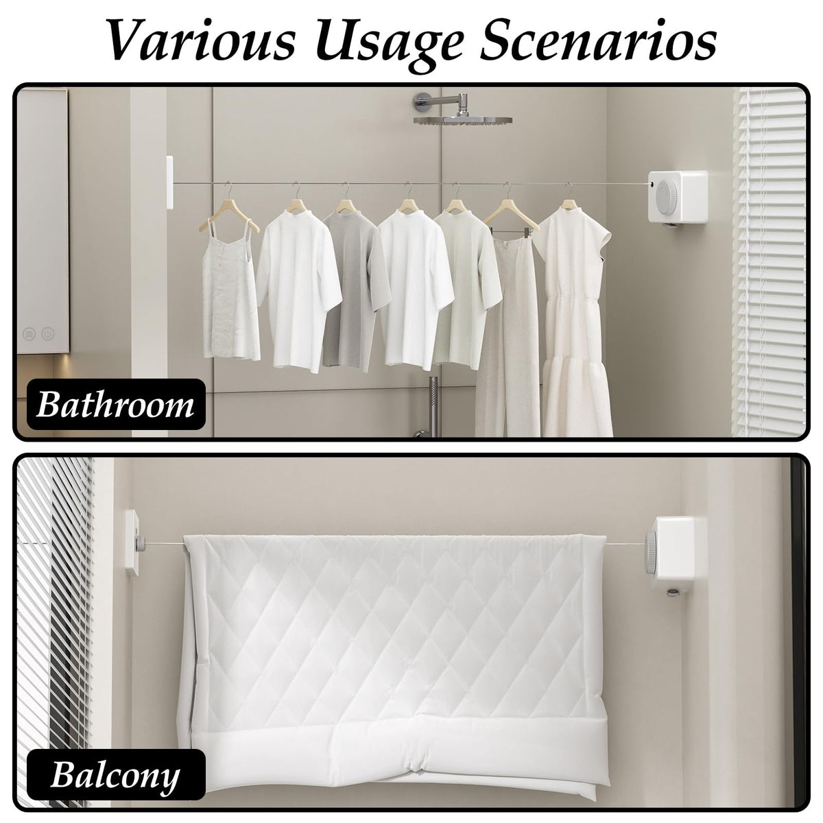 Danpoo RV and backyard friendly rope line for portable laundry options.