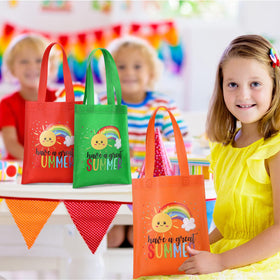 Dansydaisy purple rainbow bag, versatile for events and DIY projects.