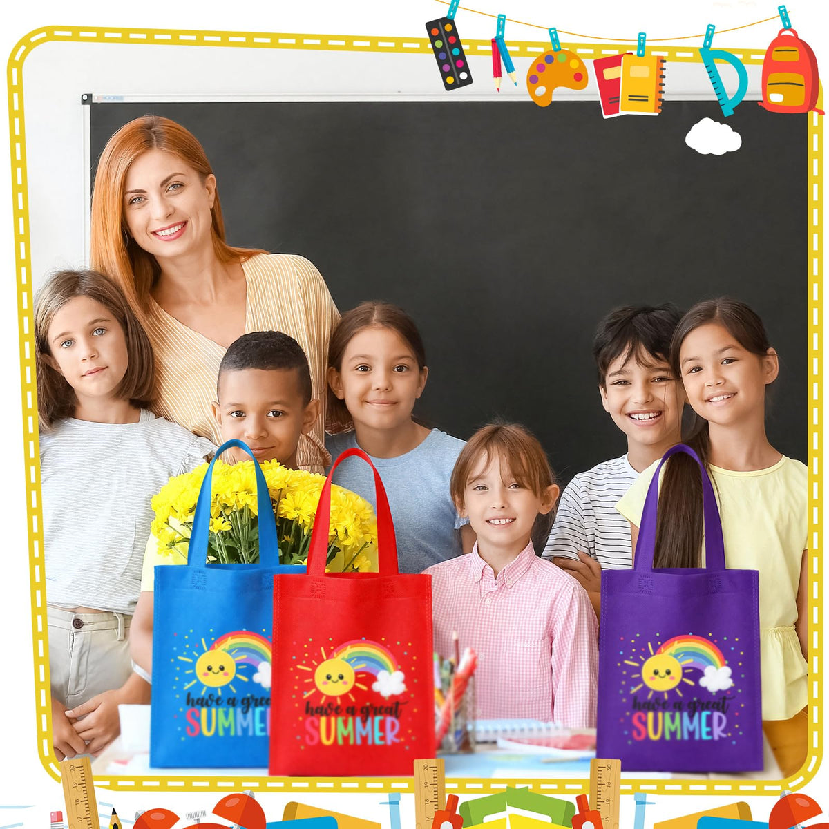 Dansydaisy versatile rainbow bags suitable for shopping, gifting, and events.