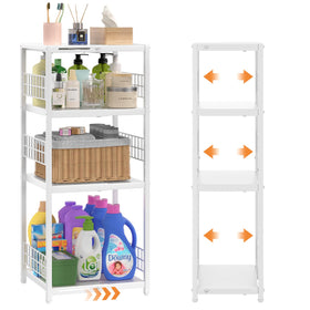 DAOUTIME 4-tier expandable shelf front view for compact space storage.