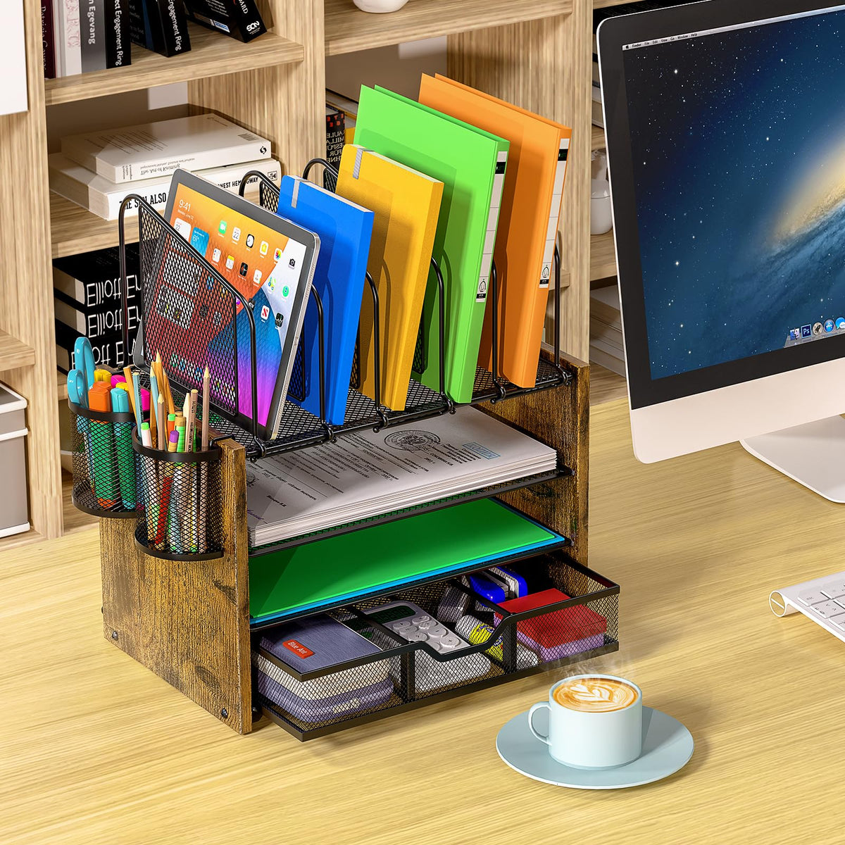 DAOUTIME 5 vertical file holders keep documents within reach