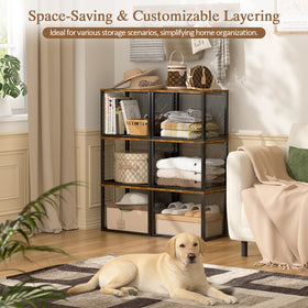 DAOUTIME wooden-top black finish blends with any room.
