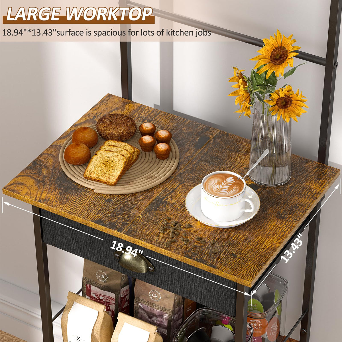 DAOUTIME corner stand fits small spaces, freeing counter and tabletop area.