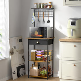 DAOUTIME coffee bar with 4 S-shaped hooks keeps cups within easy reach.